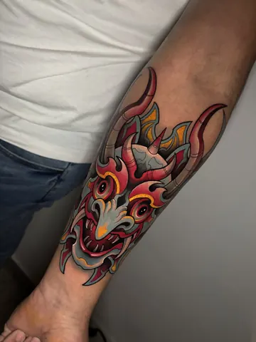 Fotografia real de un tatuaje japonés