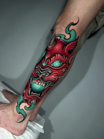 Fotografia real de un tatuaje japonés