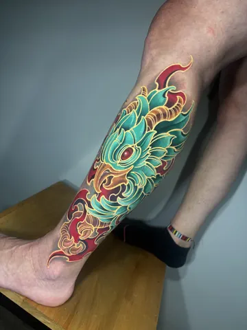 Fotografia real de un tatuaje japonés