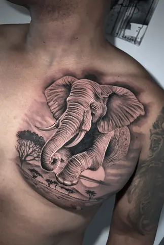 Fotografia real de un tatuaje realista